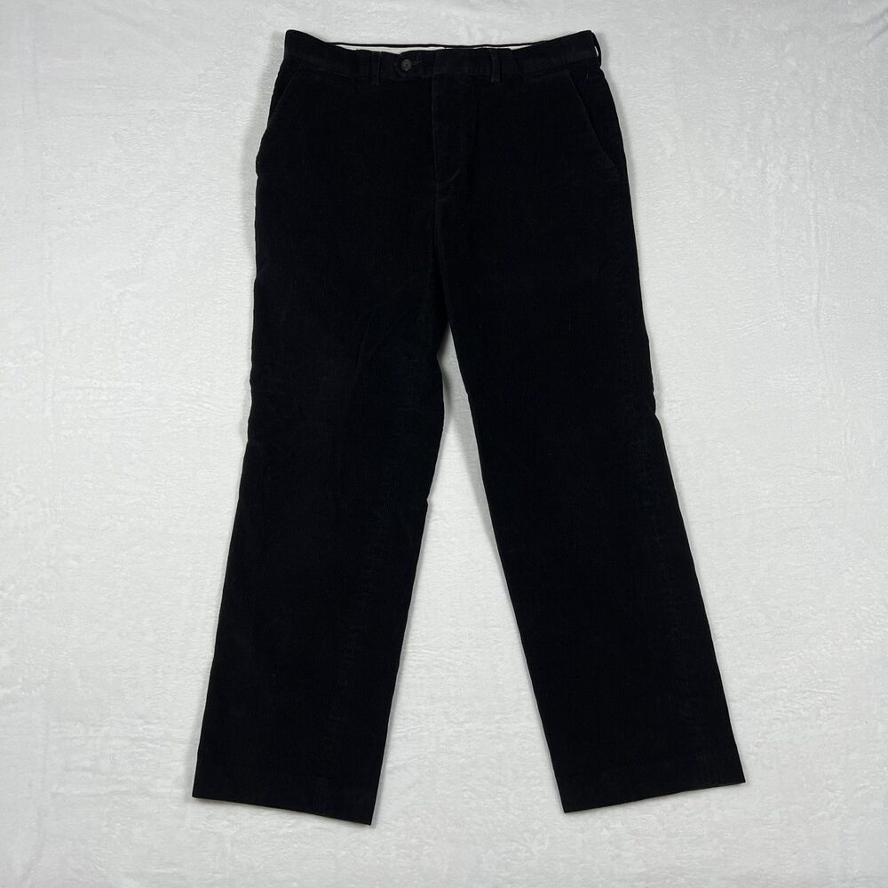 Lauren Ralph Lauren Corduroy Pants Mens Size 32 Black Flat Front Straight Leg